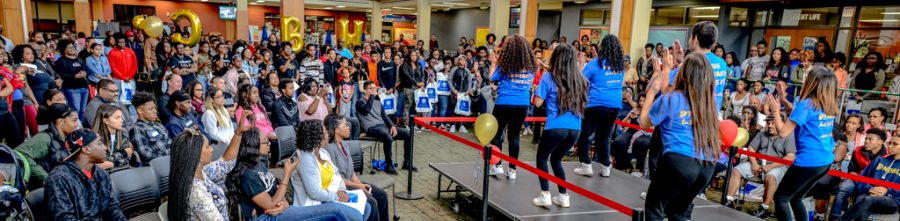 A dance troupe performs at the Historically Black Colleges and Universities college fair on Oct. 21 in the Jobe Lounge. The event marked the first time ECC hosted an HBCU  fair.