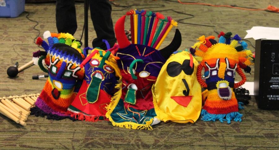 Tribal masks used during Sisais performance of Exploring the Andes on Nov. 15.