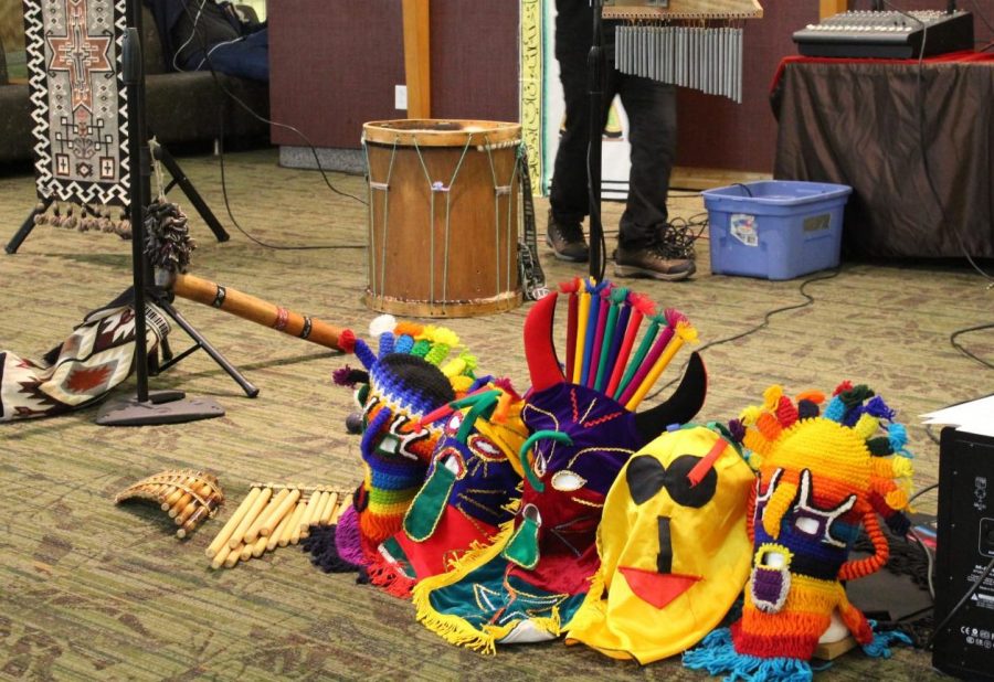 Various props and instruments used during Sisais performance of Exploring the Andes on Nov. 15.