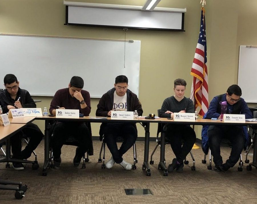 Ismael Cordova publicly resigns from his position as student government president at the meeting held on March 6, 2019.