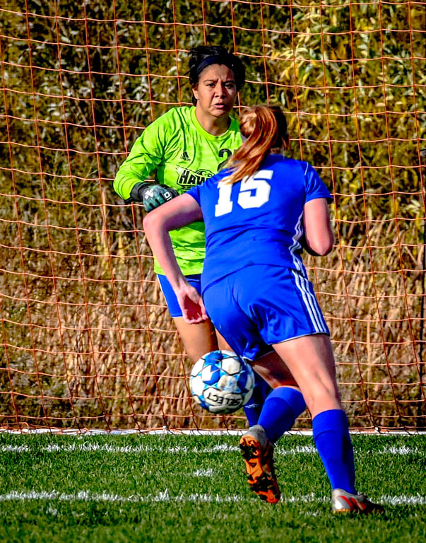 Lady Spartan soccer team heads to division semifinals with 3-0 win over Harper College.