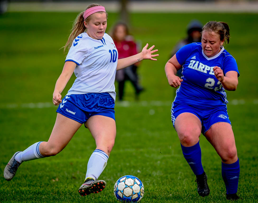 Lady Spartan soccer team heads to division semifinals with 3-0 win over Harper College.