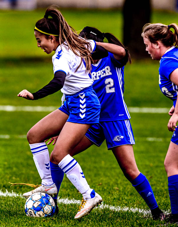 Lady Spartan soccer team heads to division semifinals with 3-0 win over Harper College.