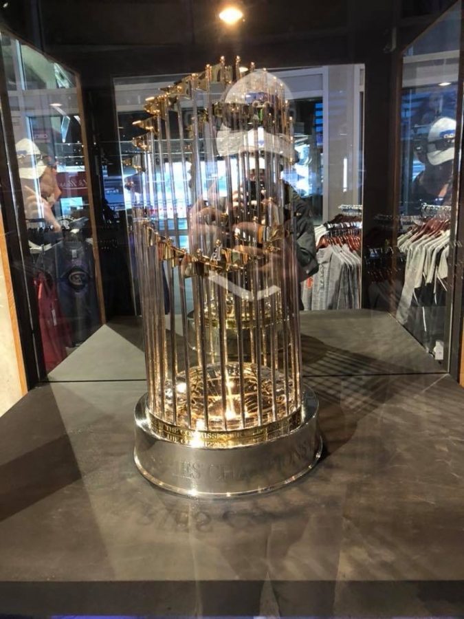 The 2019 World Series Trophy on Display at Minute Maid Park in Houston Texas