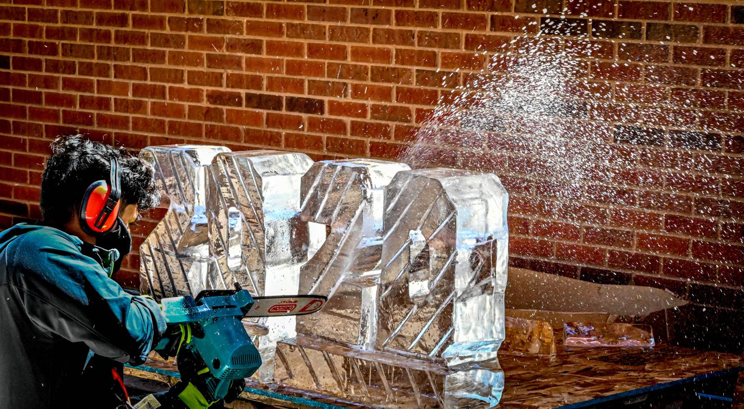 Students show off artistic side for ice carving class