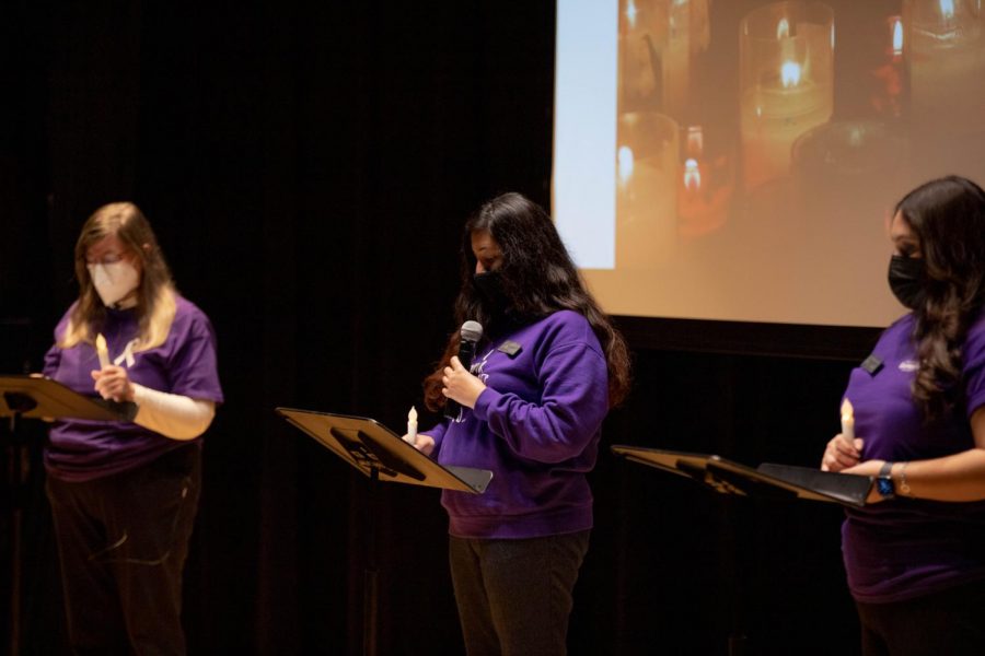 Domestic Violence Team Member, Uzma Hussaini, honors victims of domestic violence on Oct. 28. 
