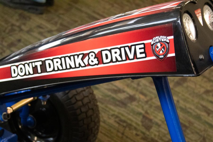 On the side of a Go Kart, dont drink & drive. 