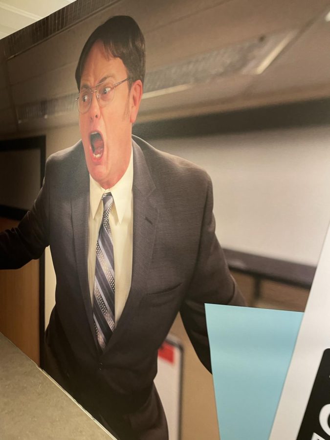 The image of Dwight Schrute from The Office Experience that attendees will see before they leave. Taken by Ava Pollock