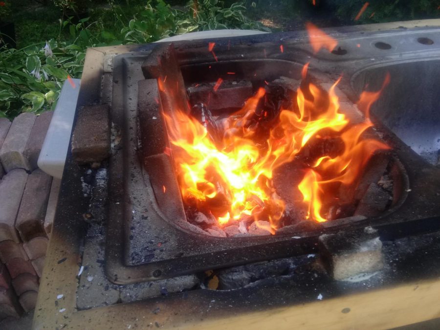 Michael Hall's first blacksmith forge. 