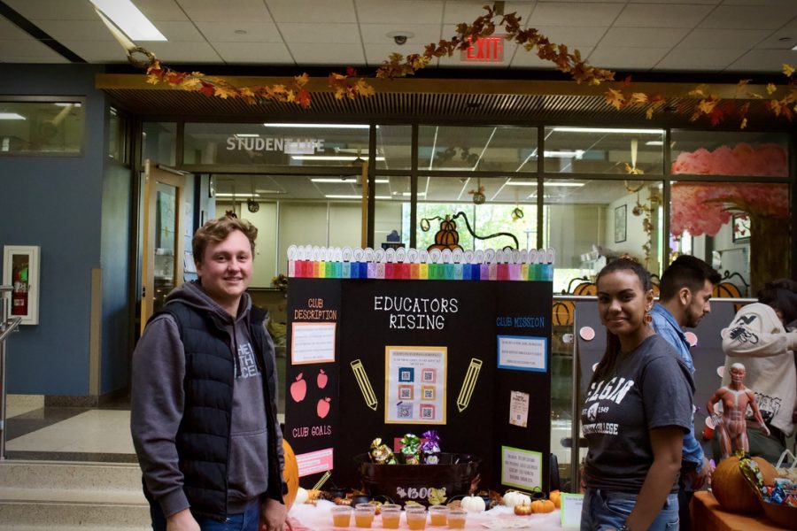 ECC students Cole Thornton, left, a third-year student and Destiny Guevara, a second-year student represent Educators Rising at Fall Fest on Oct. 5, 2022. 