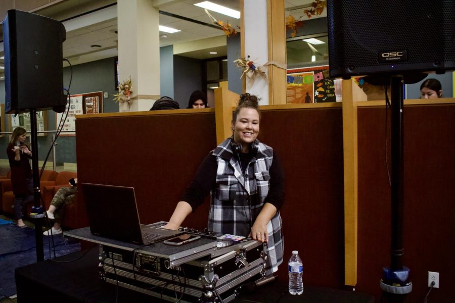 Casandra Cook, owner of Intune DJ & Entertainment, plays music at at Fall Fest on Oct. 5, 2022. 