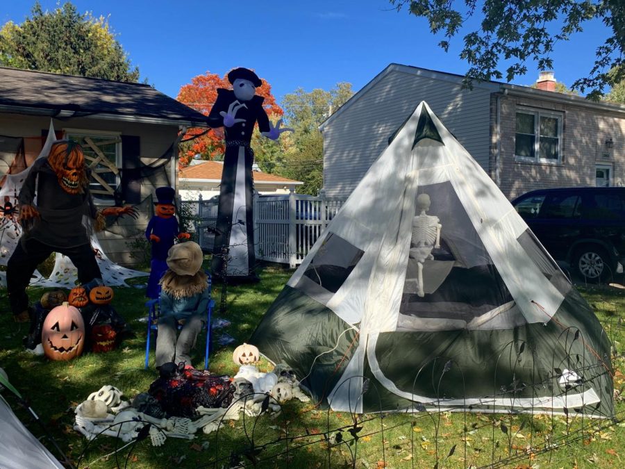 Campsite Halloween decorations in Hanover Park. 
