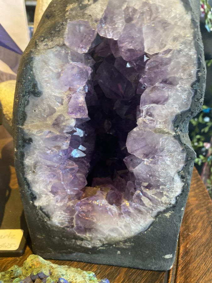 Enlighten Balances recent restock of Sept. 30 brought in new crystals and spiritual pieces, such as this large piece of Amethyst. 