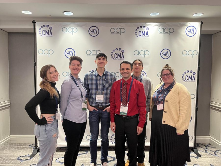 The Observer staff took home 8th place in the Best-in-Show competition for two-year schools in the website division at MediaFest 2022 in Washington DC. Observer Editor-in-Chief Dom Di Palermo (third from left) earned honor mention in a photo contest he participated in during the conference.