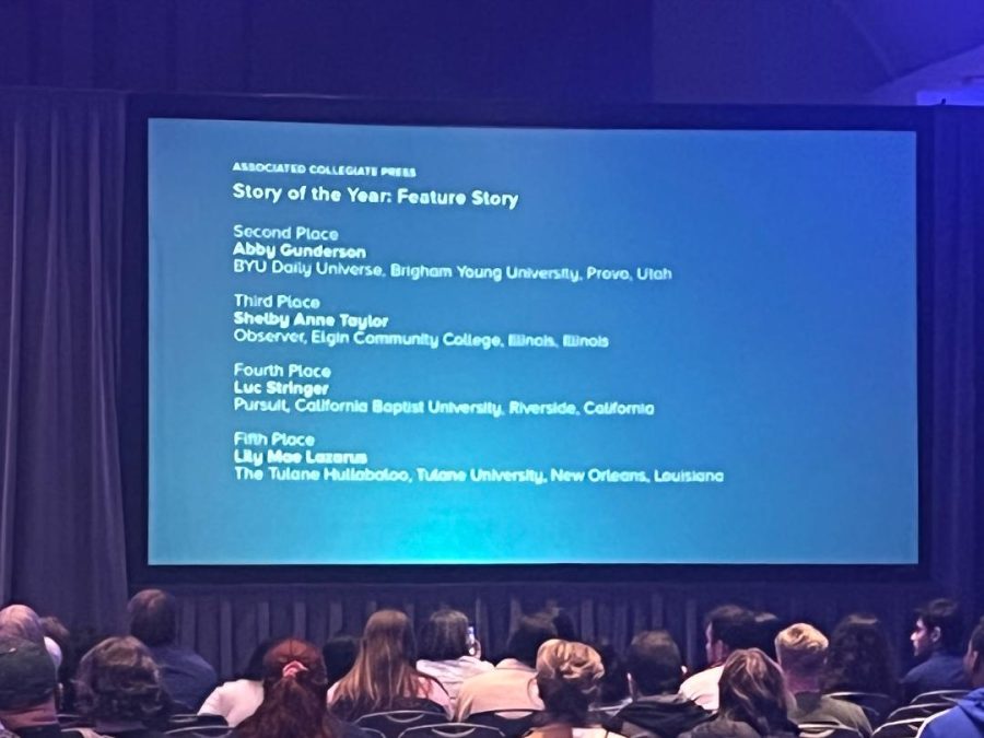 ECC and Observer alum Shelby Anne Taylor earned third place at the Pacemaker awards for Story of the Year in the feature writing category. The award was given at MediaFest 2022 on Oct. 28 in Washington DC.  