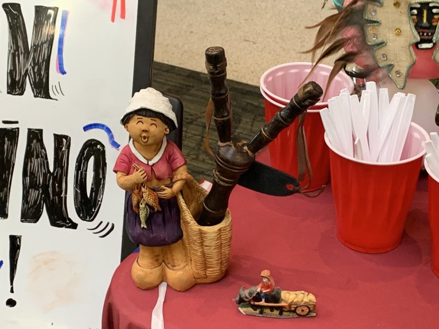 ECC student Hannah Garcia, member of ECCs Asian Filipino Club, brought in figurines that are relevant to her familys culture. This particular figurine was used by her father when he lived in the Philippines.