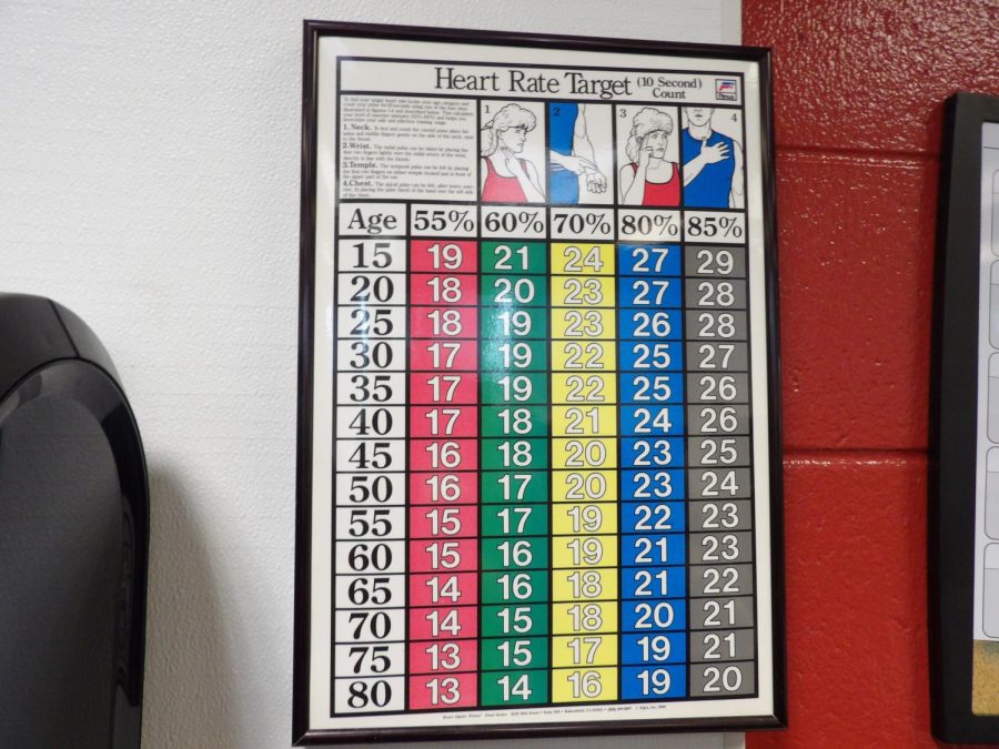 Within ECCs fitness center, there are several posters and guides to show students and staff proper work-out techniques and what healthy vital-levels are. 
