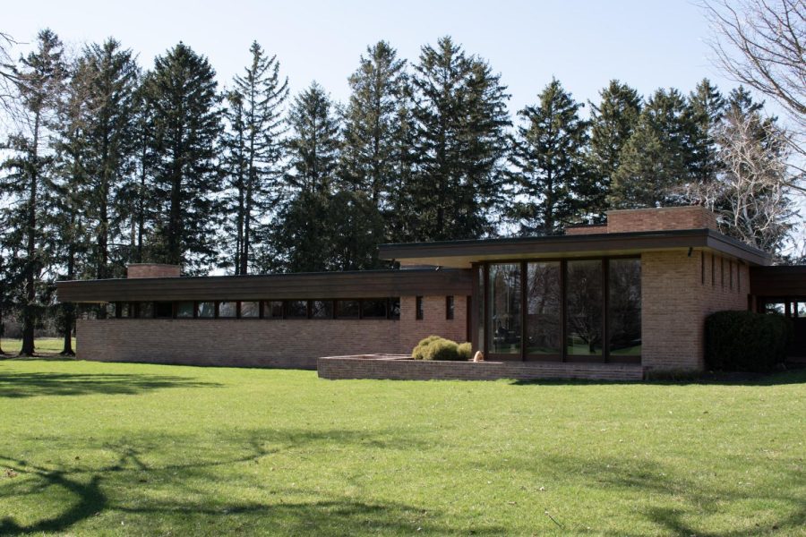 The Frank Lloyd Wright-designed Muirhead Farmhouse in Hampshire, IL on April 6, 2023. The Usonian-style home is believed to be the only farmhouse designed and built by Wright completely within his lifetime. 