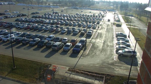 Parking lot B, in front of building A at ECC Spartan Drive two hours before the car burglary took place on February 1, 2024. 