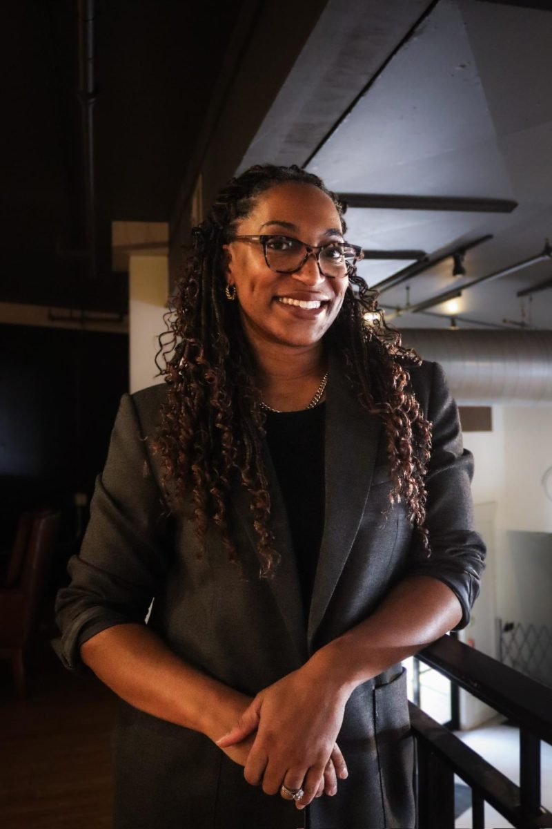 Brittany Barber in the upper level of Dream Hall in Downtown Elgin, on January 21, 2025. She is the Executive Director of Hamilton Wings, an Elgin based charity uplifting young students through the arts.