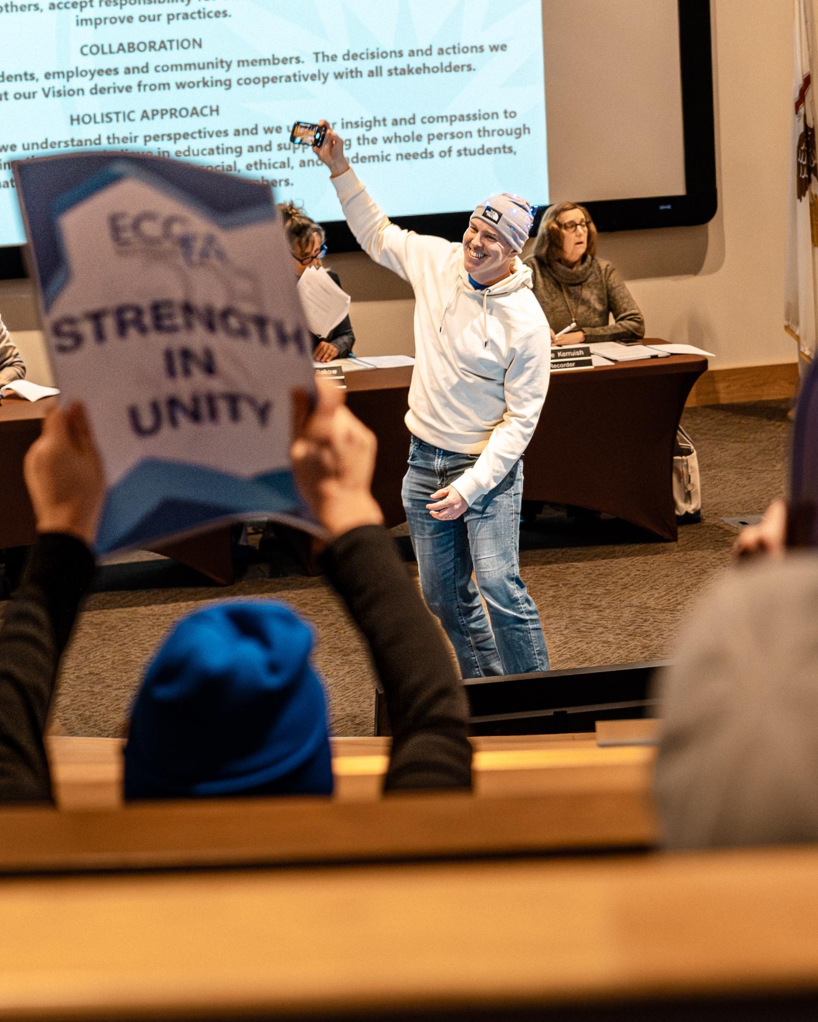 UPDATED: Faculty members picket outside of Board of Trustee meeting