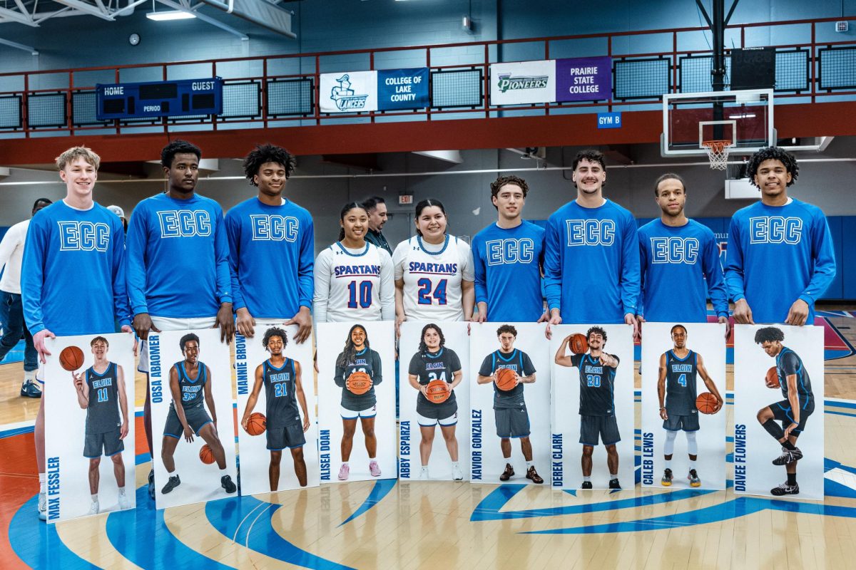 The Spartans honored 9 players on Thursday, February 12, 2026, highlighting sophomores on their current rosters. The ceremony took place after the women's 60-90 loss to Waubonsee, but players were in cheerful morale as families and loved ones joined them on the court. 