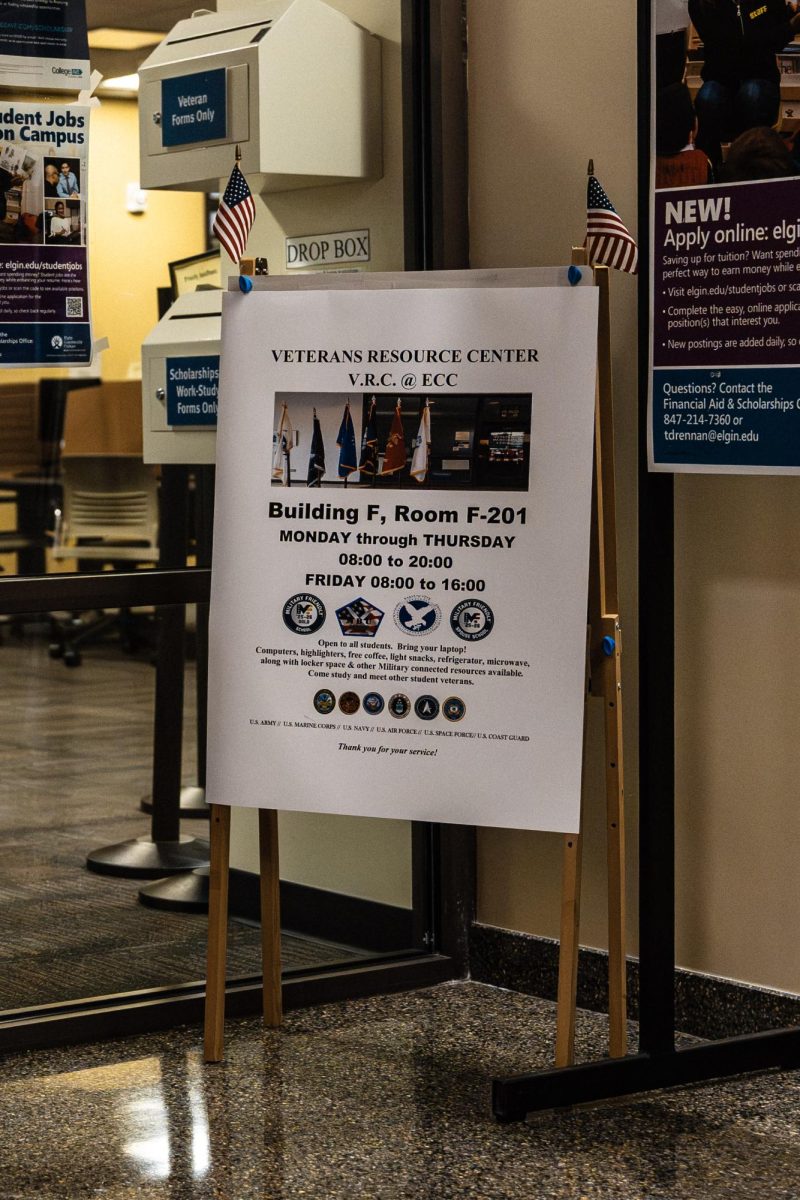 Elgin Community College's Veteran Resource Center (VRC) is open until 8pm from Monday to Thursday, on Mar. 26th 2026. The VRC is one of few services open past 4pm, Monday through Thursday.
