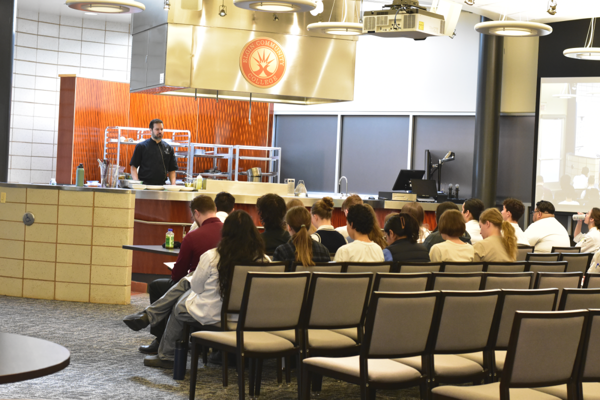 ECC alumni Chef Eric Olson Demonstrates different culinary skills and techniques on Feb. 19, 2026 that will benefit the students to know. Ingredients were prepared in a professional manner to make the dishes of high quality.