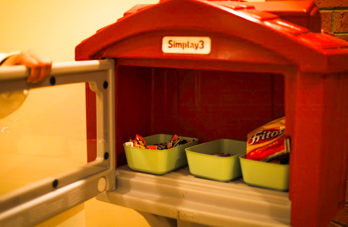 Mini food pantry, where snacks can be found for any student, located on third floor in Building C at Elgin Community College.