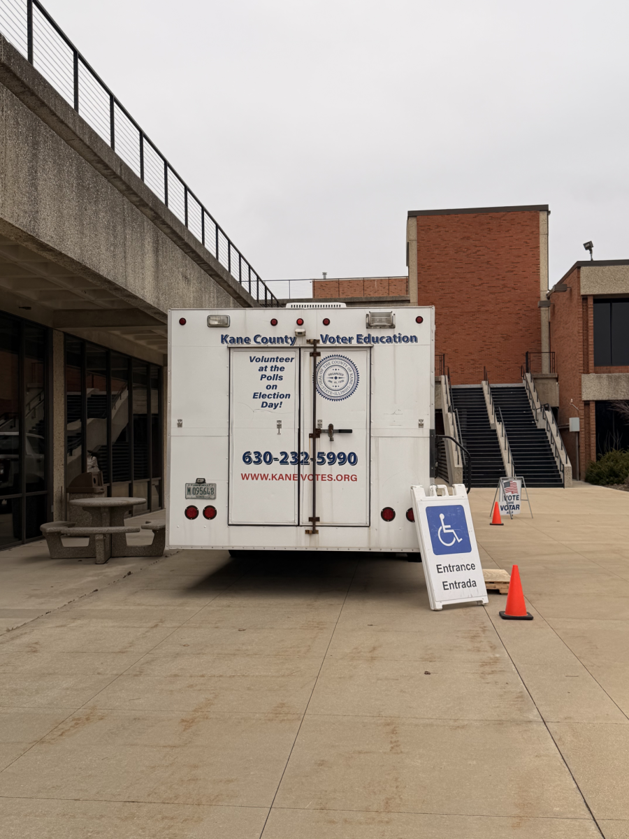 The view from from the back of the voting truck parked outside of Building B on Mar. 10, 2026. The back was also used as a disability entrance to ensure access for all voters.
