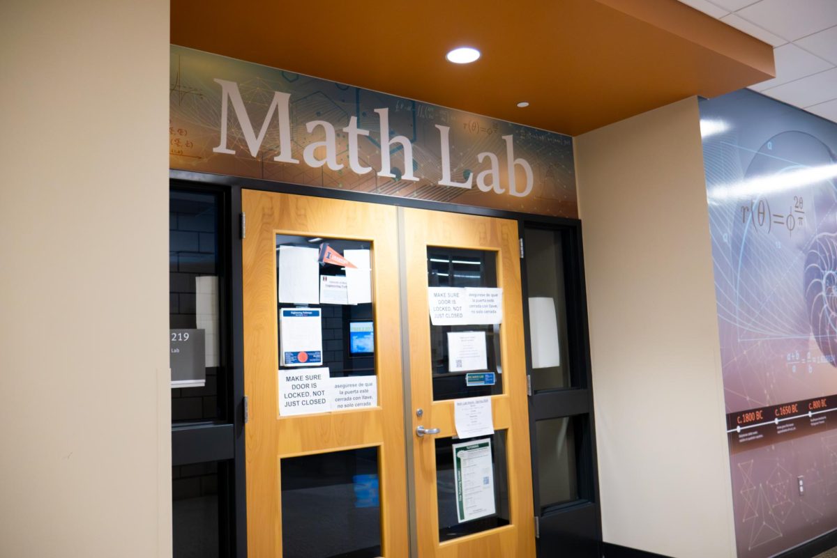 Elgin Community College's Math Lab, located in Building D room D219, on March 17, 2026. Many students rely on the one-on-one help the Math Lab provides.