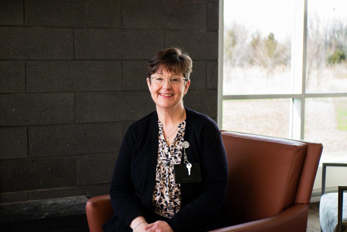  Kim Alberth, Gail Borden Public Library Branch Customer Relations Manager, on April 7, 2026. She stresses how important the library is for connecting people with resources other than books.