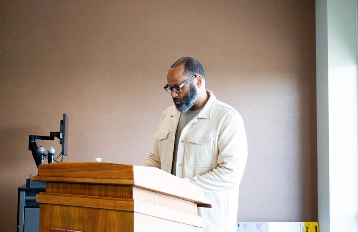 Erik Enders, ECC's Student Life Coordinator for Student Equity, talks about COVID's effect on student enrollment on April 27, 2026. "It impacted students from lower economic backgrounds because they often lack resources and sometimes don't know what resources are available," he said.