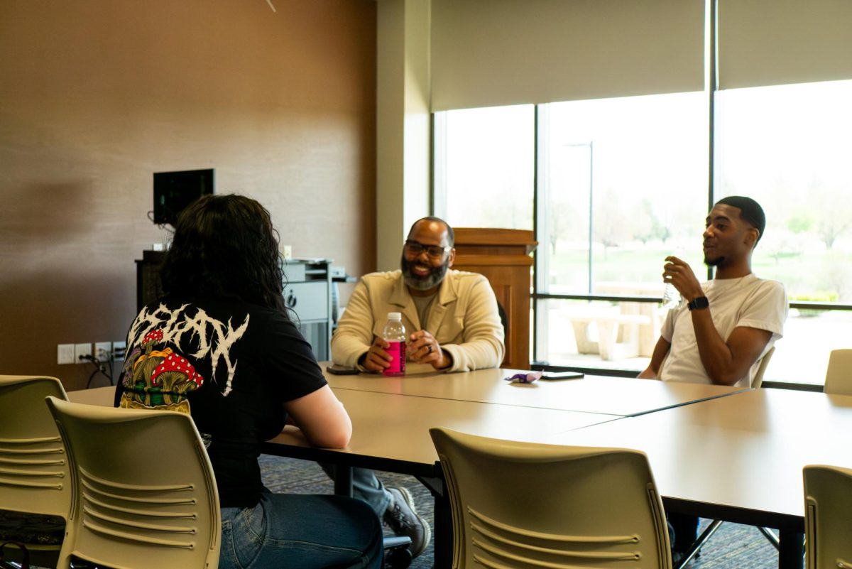 Members of ECC's Triumph and Surge gather for a meeting on April 27, 2026. Some former students have reported ECC being an easy pathway toward their career, despite a declining male enrollment rate.